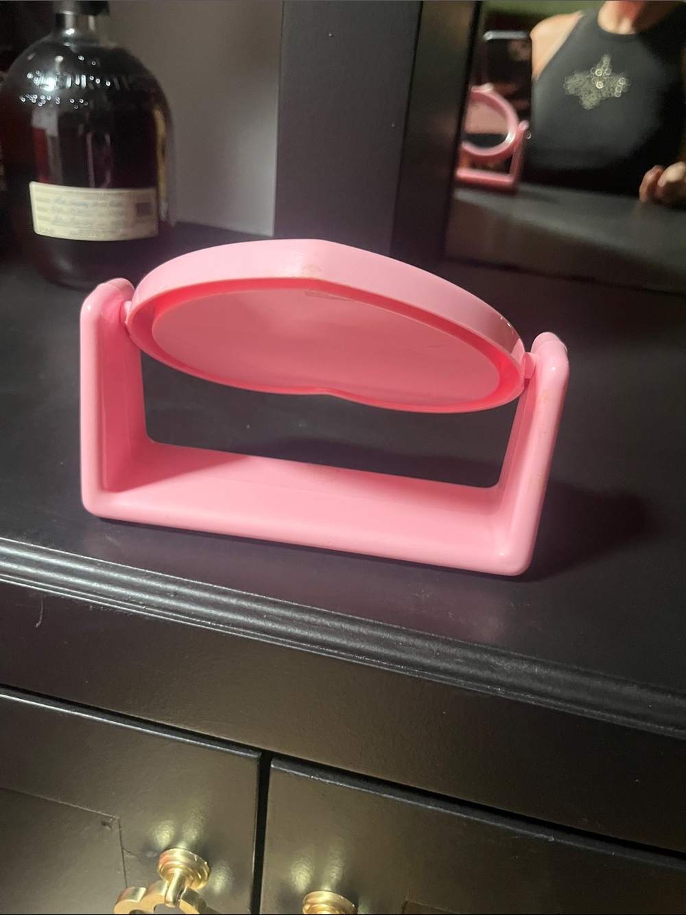 Vintage Sanrio Pink Heart-Shaped Vanity Mirror 1989 - Picture 5 of 9